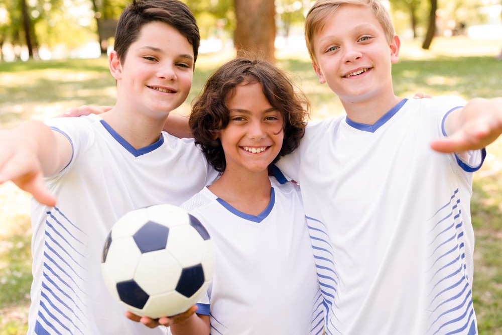 young boys playing soccer